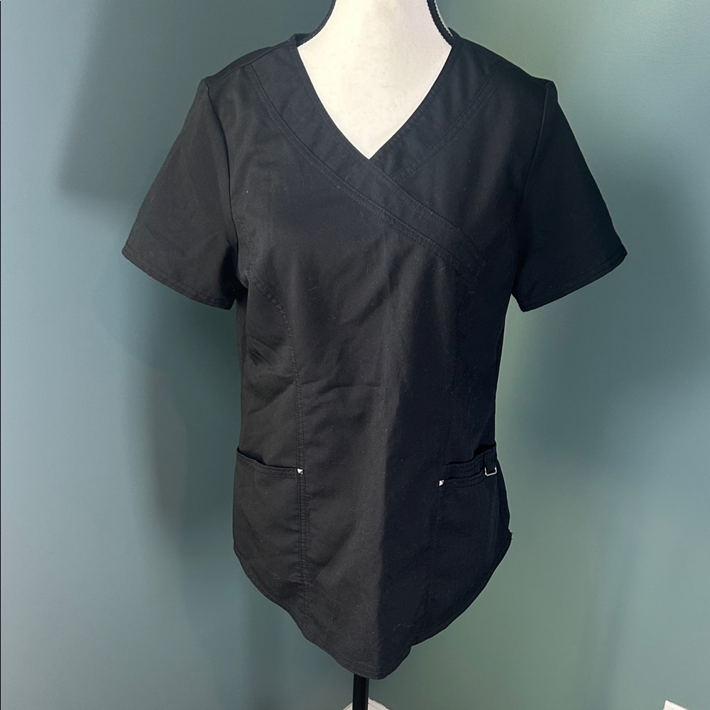 Scrubstar Black V-Neck Scrub Top